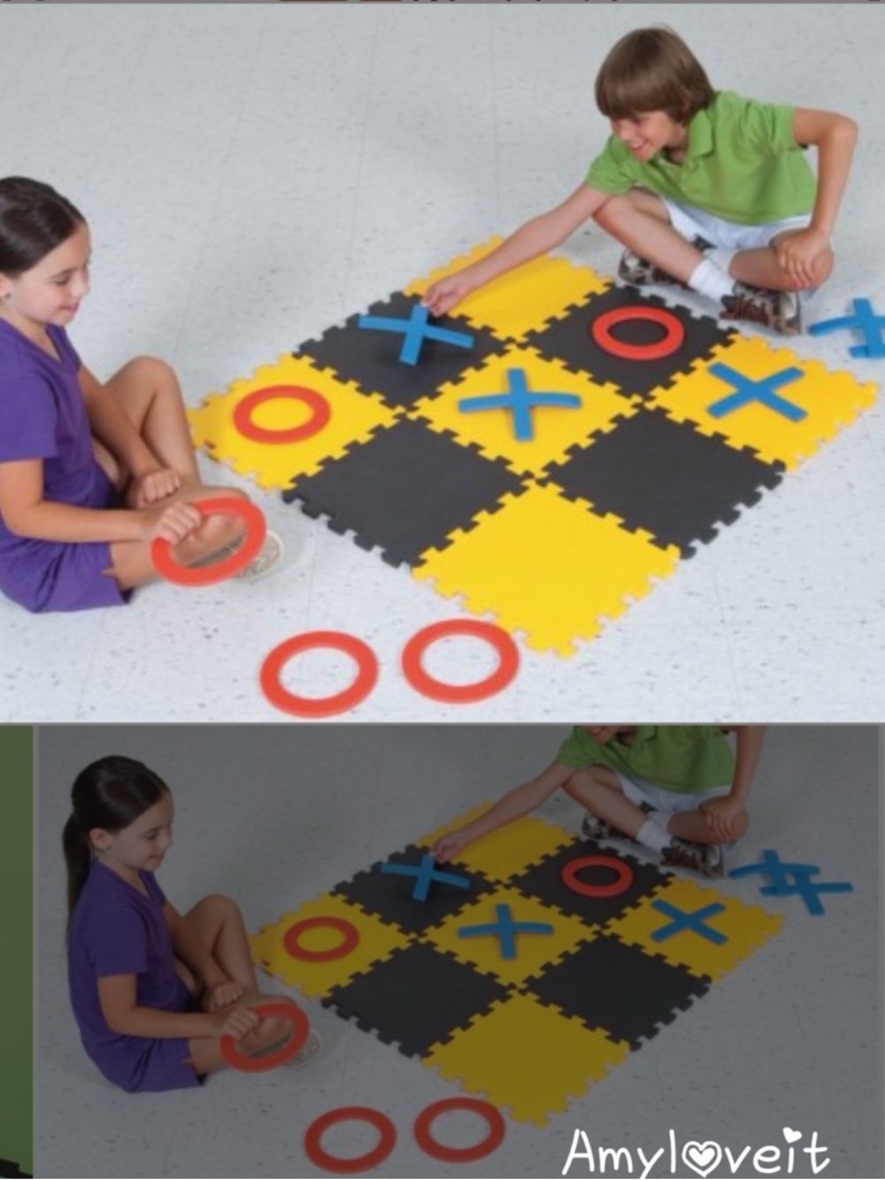 Jumbo Foam Tic-Tac-Toe. Connect Tiles to Create Huge 36" Sqaure Board